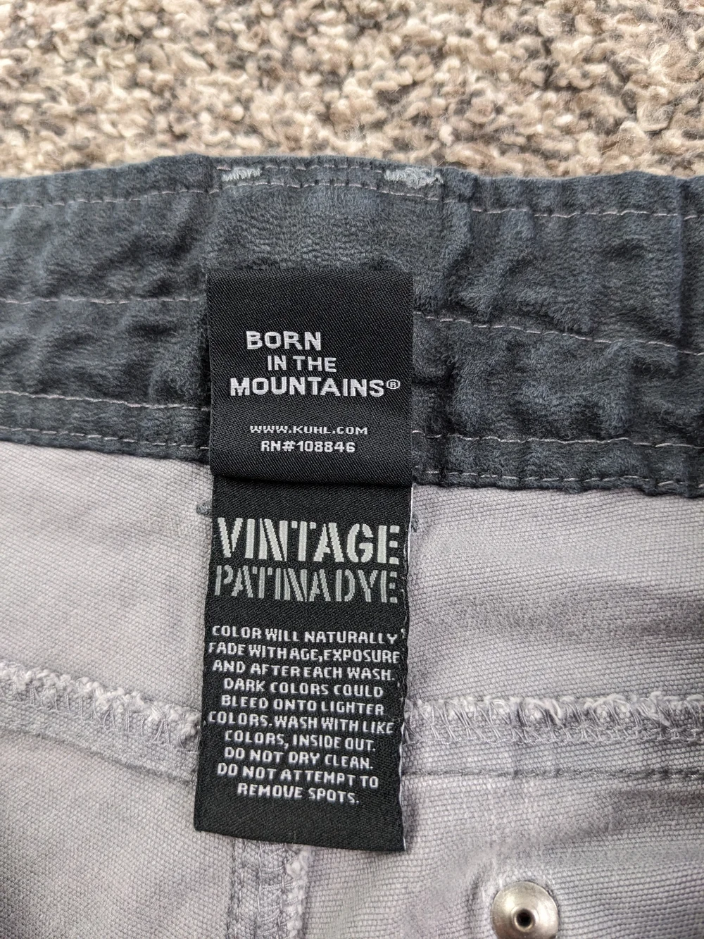 Kuhl Pants Kanvas Jean Patina Dye Stretch Hiking Gray Mens 32x30 5114
